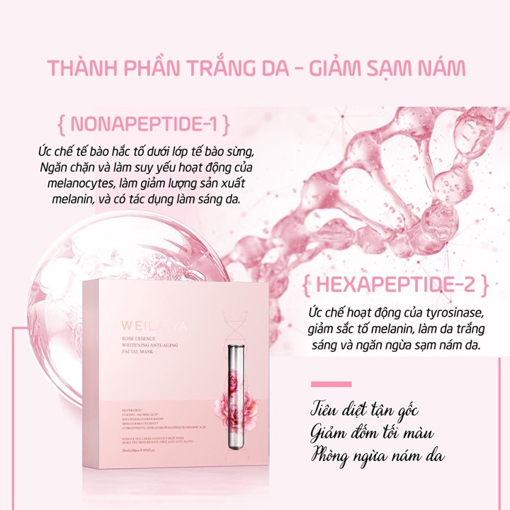 Mặt Nạ Weilaiya Chính Hãng Hồng Vạn Cánh, Mặt Nạ Tái Sinh Cỏ Vạn Năm Dưỡng Trắng Da Căng Mọng Hồng Hào