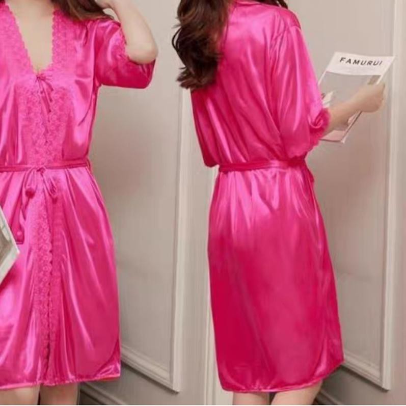 ♠ Đầm Ngủ Kimono 2 Trong 1 Xẻ Tà Bên Ngoài ♛ | BigBuy360 - bigbuy360.vn