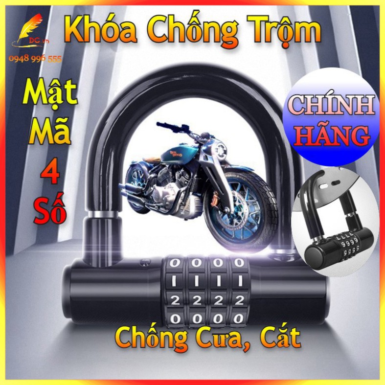 Khóa Chống Trộm Mật Mã 4 Số Khóa Xe Đạp - Xe Máy - Ô Tô - Nhà Cửa - Cổng Chống Cưa Cắt An Toàn Thông Minh - tienichnhapk