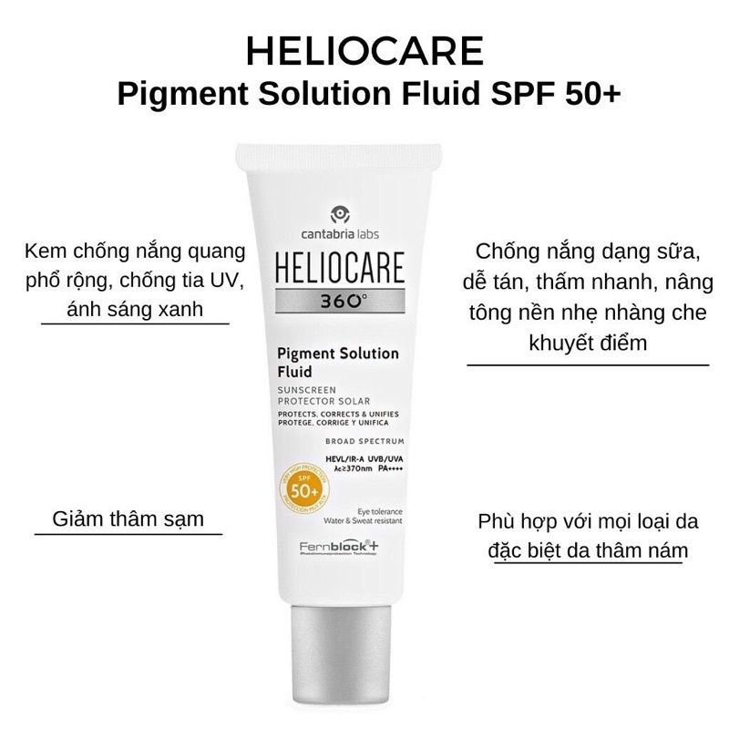 Kem chống nắng Heliocare 360 Pigment Solution Fluid 50ml