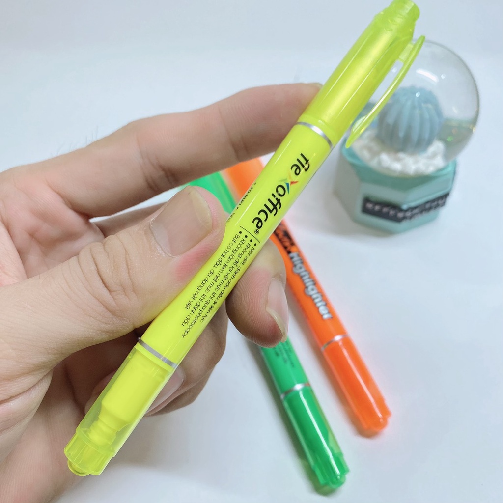 Bút Highlight Flexoffice dạ quang, bút đánh dấu ghi nhớ dòng nhiều màu bắt mắt.