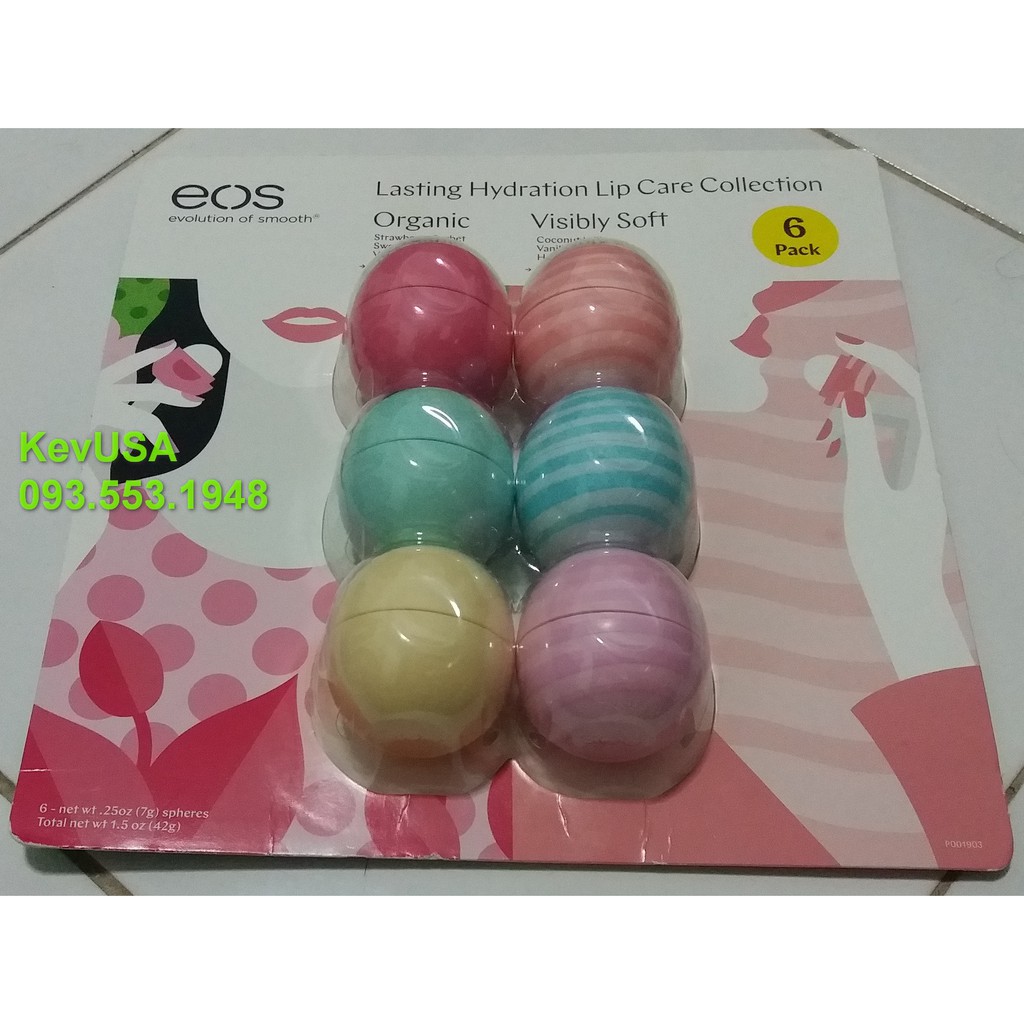 [HCM] Son trứng dưỡng môi EOS Lip Balm Spheres 1.5oz USA nhiều hương vị