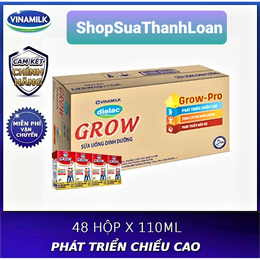 Sữa Bột Pha Sẵn Dielac Grow 110ml Thùng 48 hộp