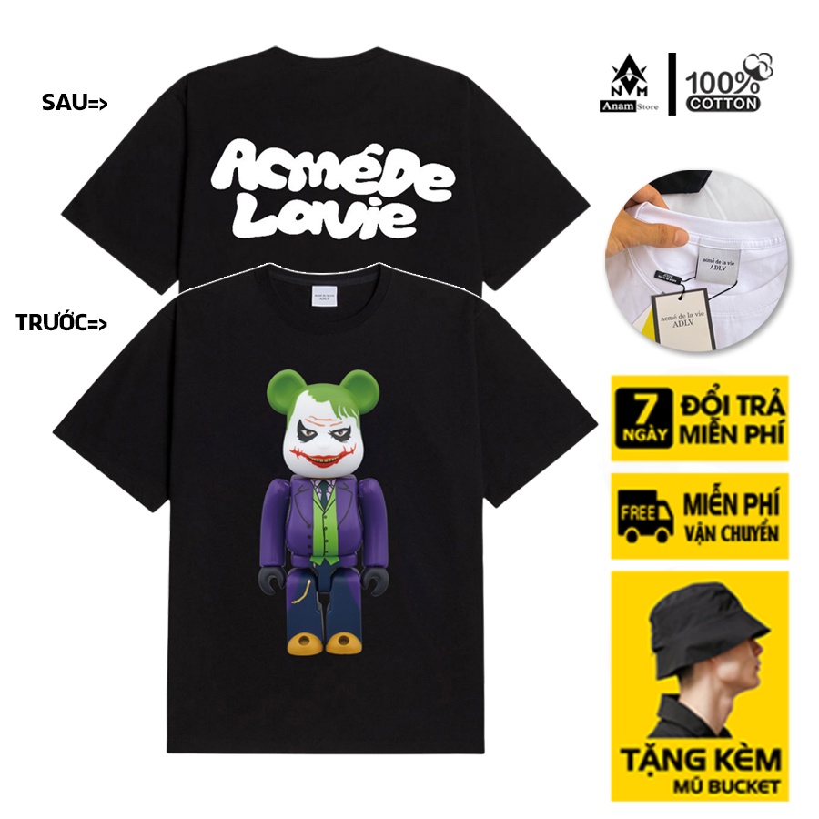 Áo thun bearbrick 2 cotton 100% chính phẩm, form oversize, chuẩn hàng xịn, full tem mạc, Anam Store