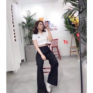 áo crt cổ bẻ thêu lô gô
