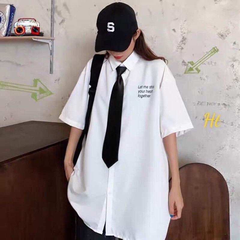 Áo sơ mi letme ngắn tay kèm cavat HT12