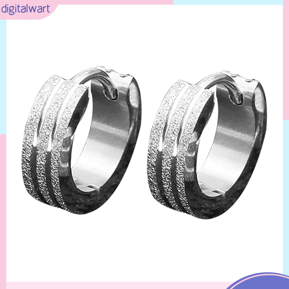 Khuyên Tai Tròn Dạng Vòng Phẳng Bằng Thép Không Gỉ Thời Trang Cá Tính Dành Cho Nam Và Nữ