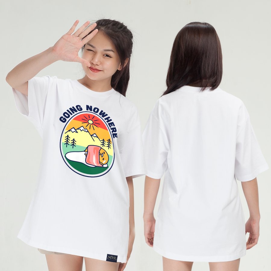Áo thun nữ nam Cotton thoáng mát không đi đâu hết trứng lười nhật bản MVR KK3832