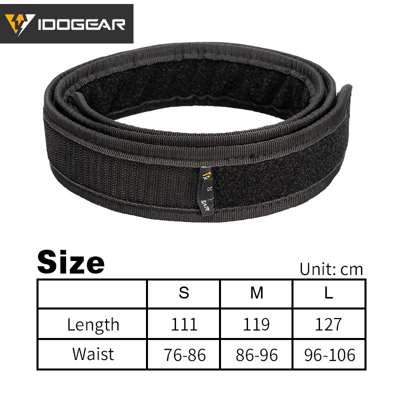 IDOGEAR Tactical Inner Belt Men's Belt 1.7 "Black Nylon Material 3418