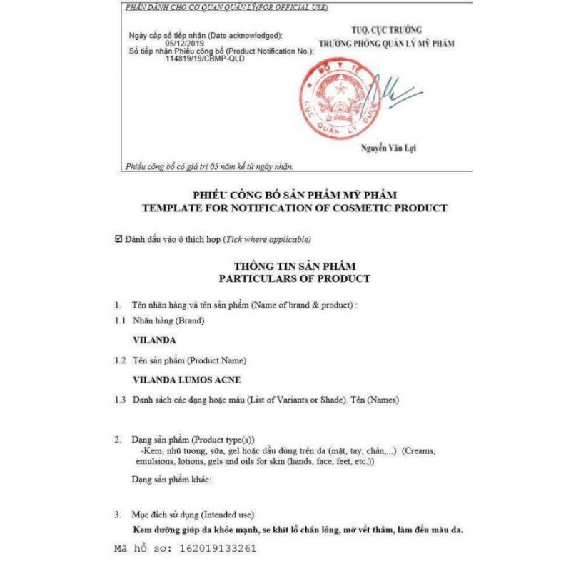 Serum giảm mụn Lumos Acne, serum giảm mụn mờ thâm và dưỡng trắng da mặt