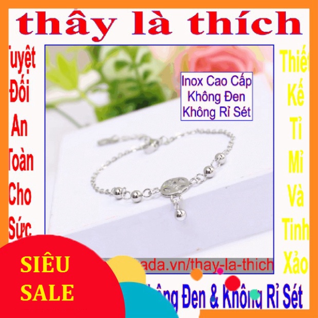 Lắc chân đồng tiền cho trẻ em đính đá Zircon phối bi - An toàn cho trẻ - Cam kết 1 đổi 1 nếu hoen, gỉ sét