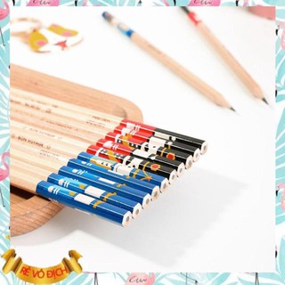 Bút chì gỗ Deli - Họa tiết hoạt hình HB/2B - 12 chiếc/Hộp - 58151/58152