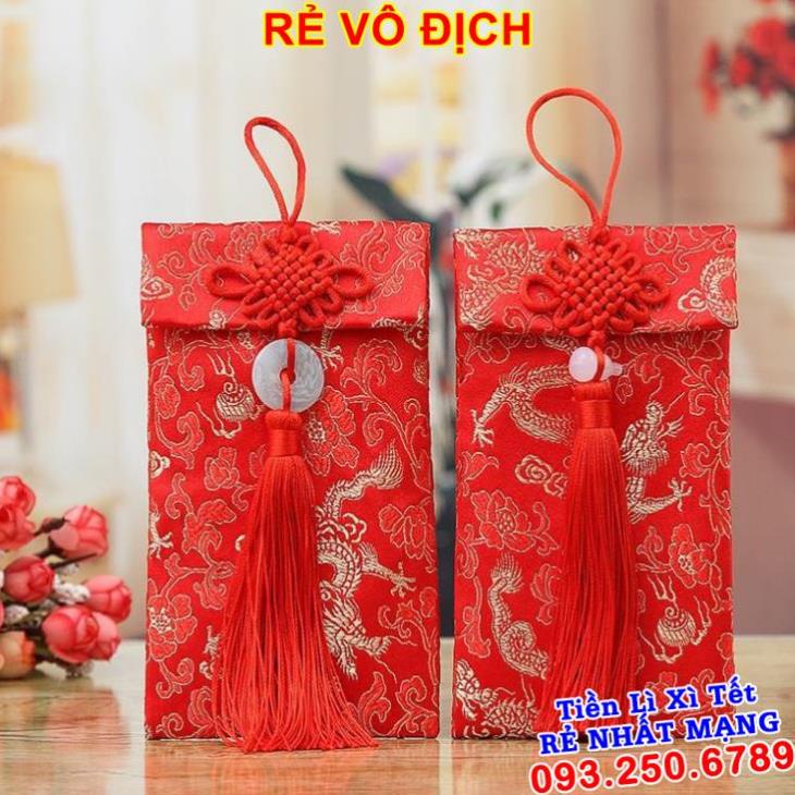 COMBO 10 Bao Lì Xì Vải Gấm Lì Xì Tết Nhiều Hoa Văn Cao cấp Ngày Tết,Cưới Hỏi, Nạp Tài