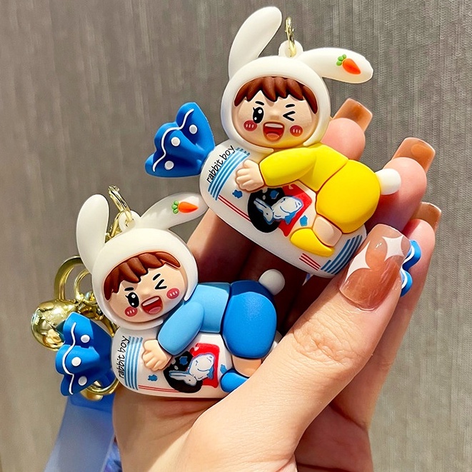 Móc Chìa Khóa Kẹo Bơ Cứng Thỏ Hoạt Hình Độc Đáo Dễ Thương