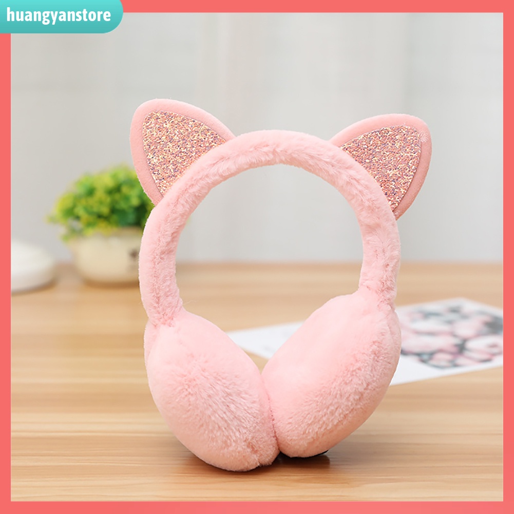 HY| Bịt tai hình tai mèo bằng lông giữ ấm mùa đông cho nữ