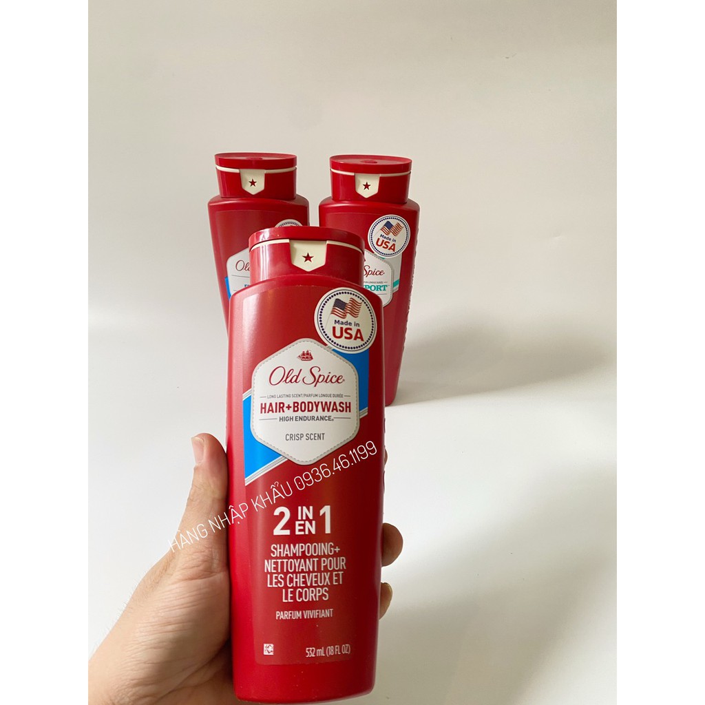 [Hàng Auth - Chọn mùi] Sữa Tắm gội Old Spice siêu thơm 532ml nhập khẩu Mỹ