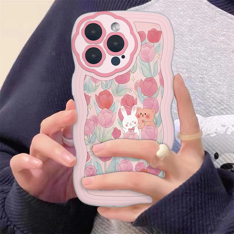 Ốp Điện Thoại Mềm Họa Tiết Thỏ / Gấu Dễ Thương Dành Cho Iphone 13 11 12 Pro 7 / 8 plus