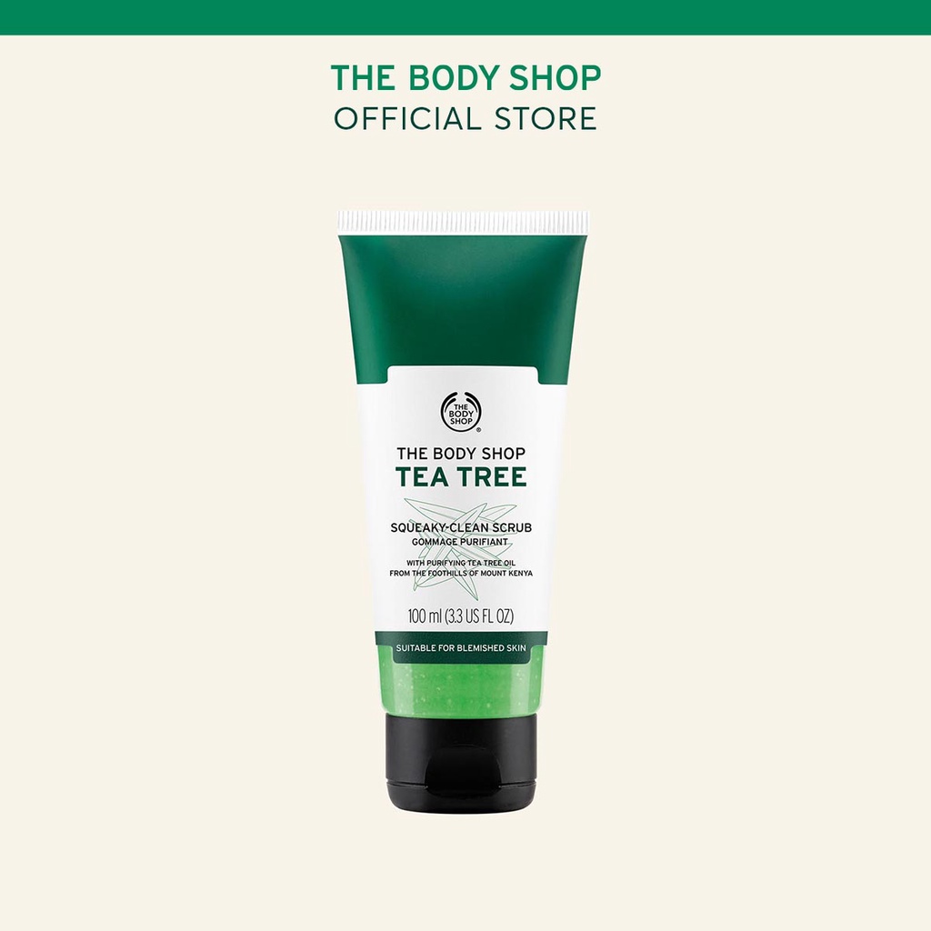 Kem tẩy tế bào chết da mặt The Body Shop Tea Tree Squeaky-Clean Scrub 100ml