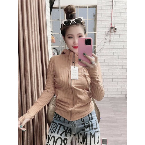 [43-53kg] Áo Khoác Thun Gân Trơn Vải Mềm Mại, Rất Mát. Áo Khoác Nữ 6 Túi Vải Đẹp [TGT]
