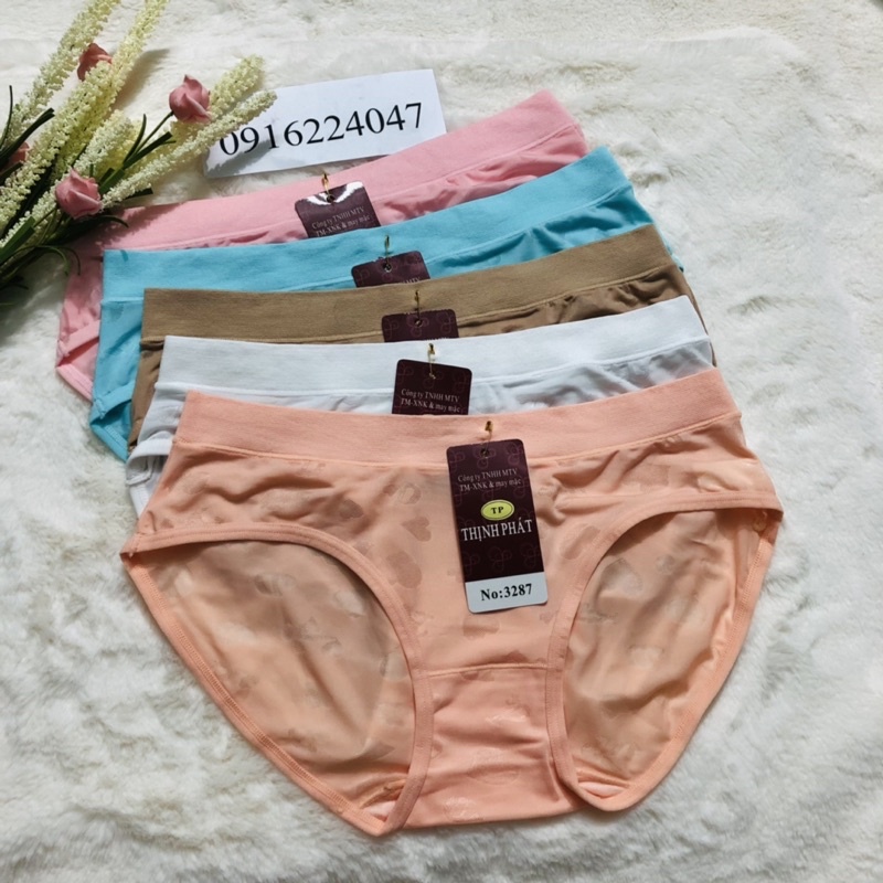 Set 10 Quần lót nữ Thịnh phát size trung, quần chíp nữ voan ép lưng dệt cực êm