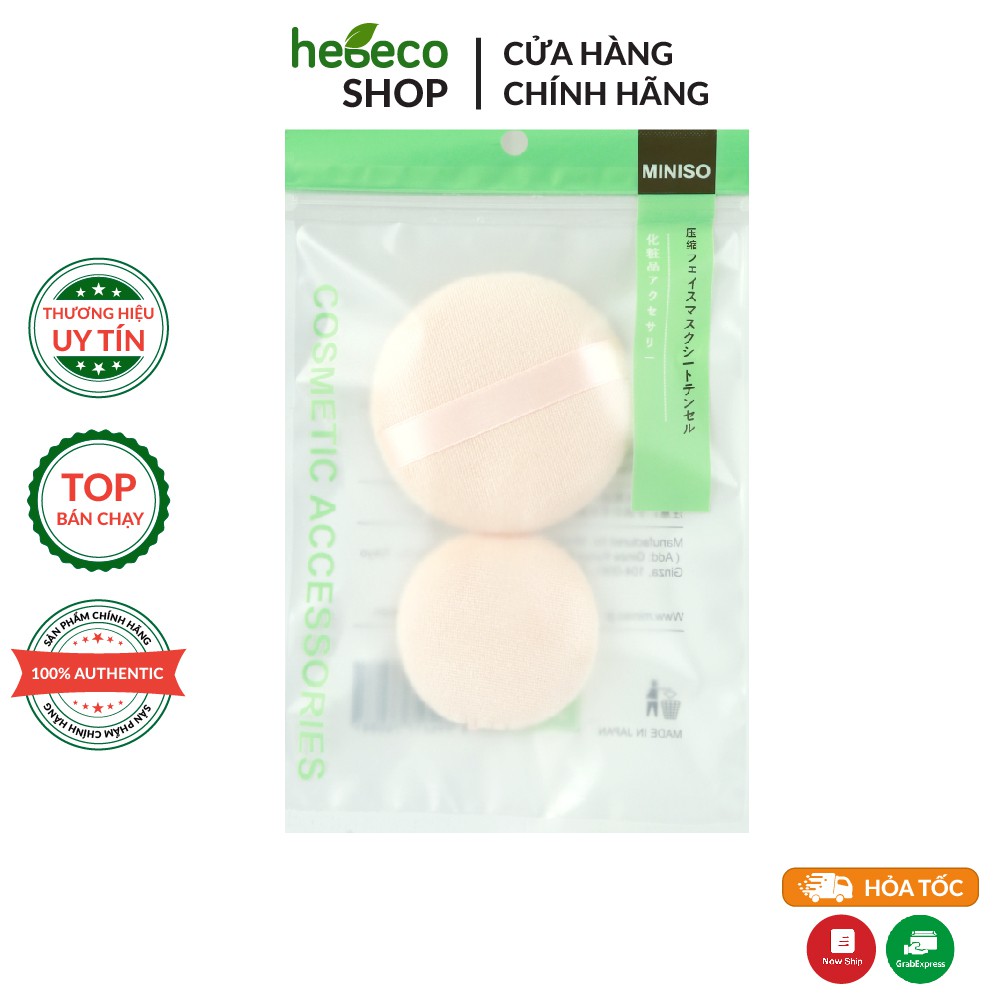 Bông đánh phấn phủ, phấn bột, phấn má Miniso