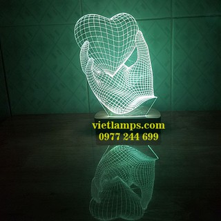 ĐÈN LED 3D BÀN TAY ĐÓN TRÁI TIM