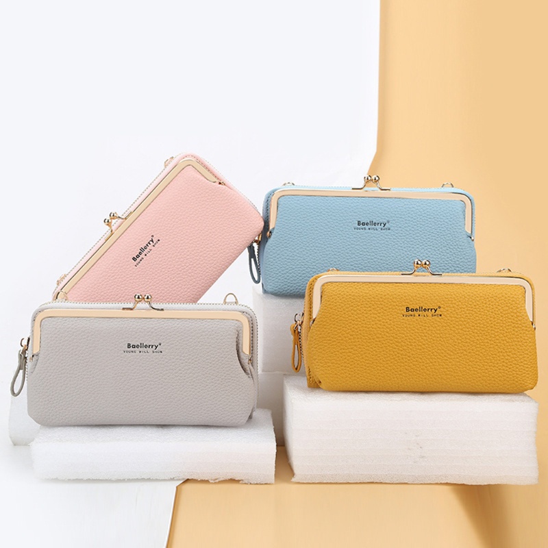 Ví Da Cầm Tay Dáng Dài Có Khóa Kéo Thời Trang Cho Nữ