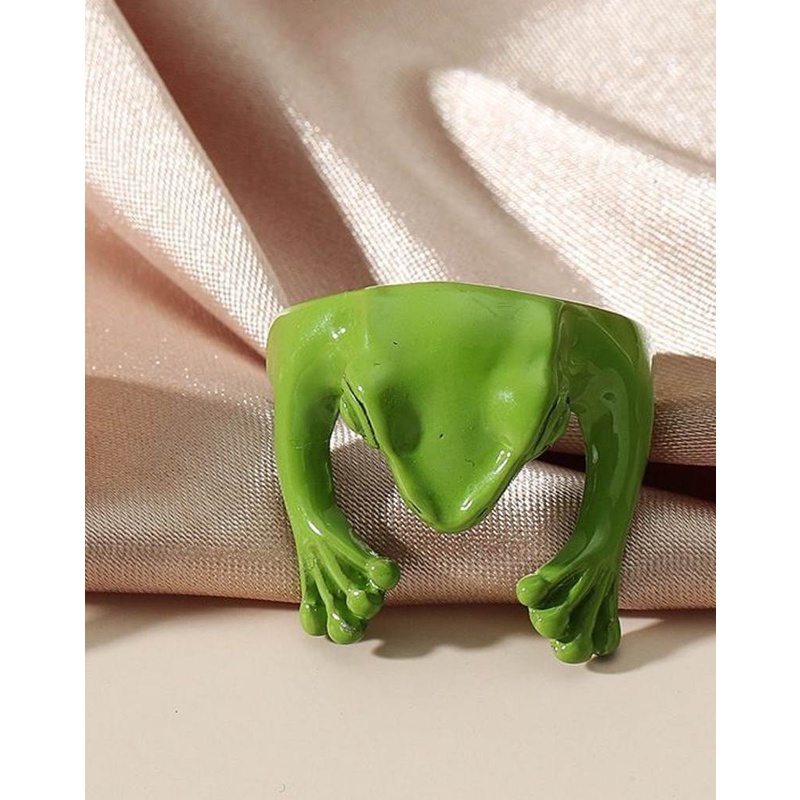 Nhẫn Hở Tùy Chỉnh Bằng Kim Loại Hình Ếch Dễ Thương Cá Tính Thời Trang Dành Cho Nam Nữ