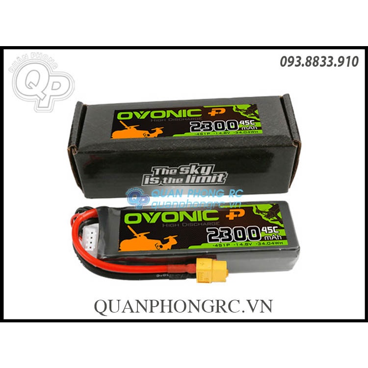 Ovonic 2300mAh 4S 45C 14.8V LiPo Battery XT60 Plug