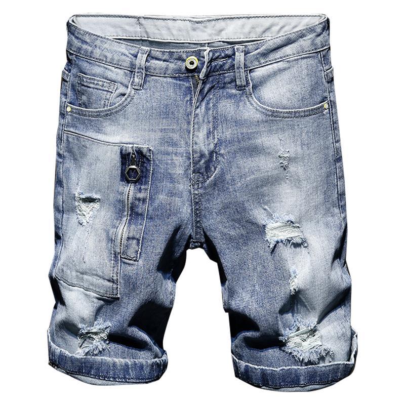 Quần Short Jean Rách Màu Sắc Cá Tính Thời Trang Cho Nam Phong Cách Hàn Quốc