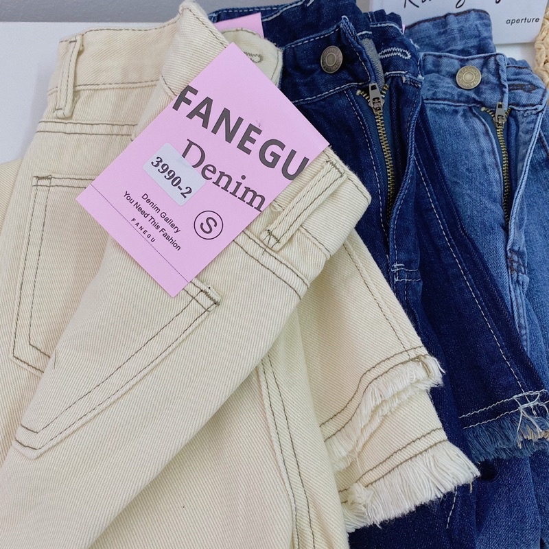 Quần Jean cullotes rách gấu (3990)