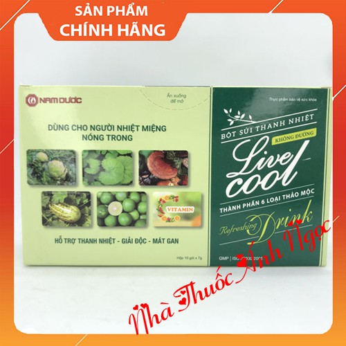 Bột sủi thanh nhiệt Live cool - Thanh nhiệt mát gan - 10 gói x 7gram
