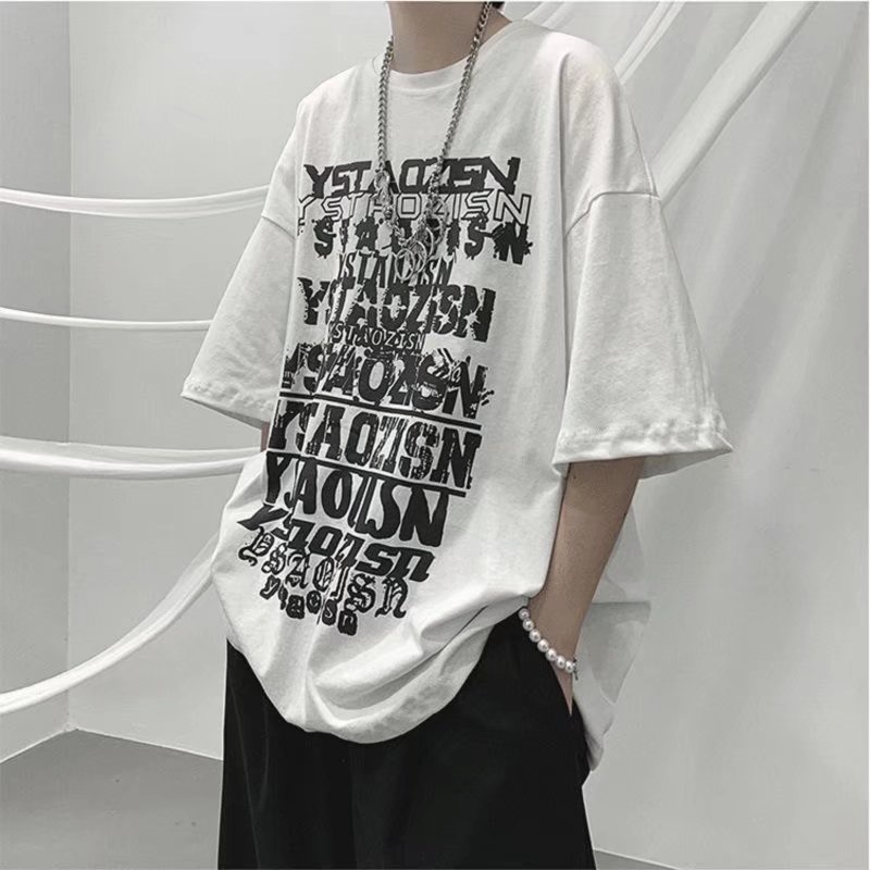 Áo Thun Tay Ngắn Dáng Rộng In Họa Tiết Phong Cách Hip Hop Hàn Quốc Thời Trang Mùa Hè Cho Nam