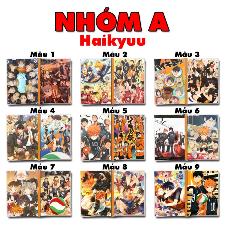 Sổ tay Anime Haikyuu + kuroko khổ A5 bìa in hình hoạt hình xinh xắn giấy dày có kẻ sọc 120 trang chuyên dành cho Otaku