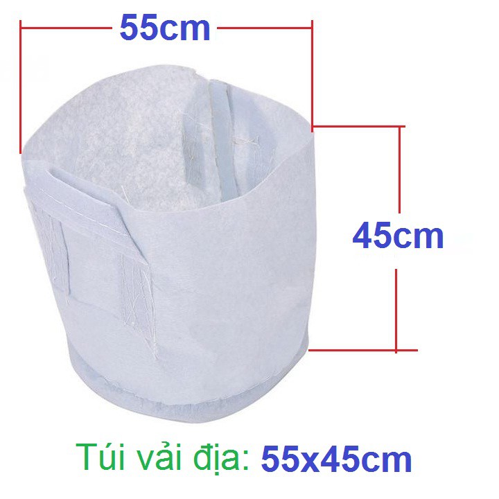 túi vải trồng cây 2 quai xách kích thước 55x45cm