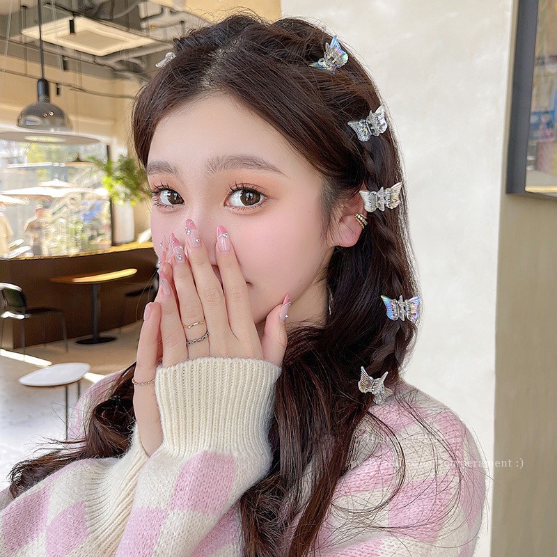 Kẹp Tóc Hình Bướm / Nàng Tiên Cá Đính Kim Tuyến Lấp Lánh Phong Cách Hàn Quốc