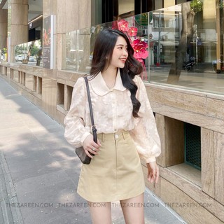 Áo sơ mi thêu hoa nổi zareen som43