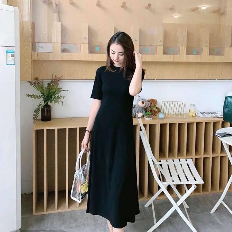 Váy dáng A l1 chất borip cao cấp dày dặn trơn kiểu suông dáng dài qua gối BIGSIZE❤Khuất Yến❤ mềm mát co giãn siêu đẹp V1