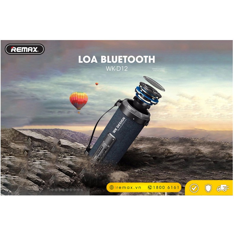 [Bán Giá Gốc] Loa Bluetooth Remax WK D12 chống nước chính hãng - Bảo hành 06 tháng