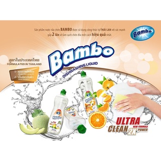 Nước rửa chén hương cam Bambo công nghệ Thái Lan chai 400gr