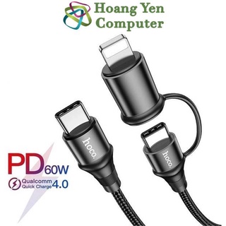 Cáp Sạc Đa Năng Hoco X50 2 in 1 Type C to hoặc Type C to Type C (PD18W/ Type C 60W)-Hoàng Yến Computer