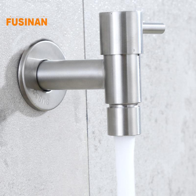 Vòi nước xả lạnh gắn tường chất liệu inox sus 304 có lưới tạo bọt chống bắn R.T.R-002