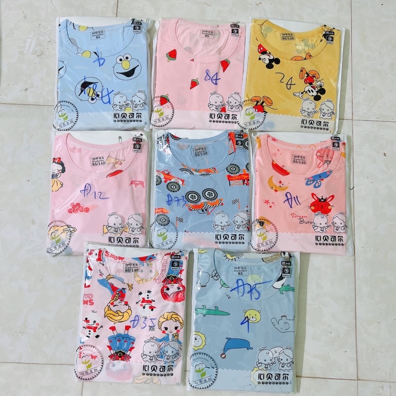 Chọn Mẫu Size đại 9  Bộ cộc xuất hàn in tràn chất cotton lạnh hàng Quảng Châu cho bé trai bé gái