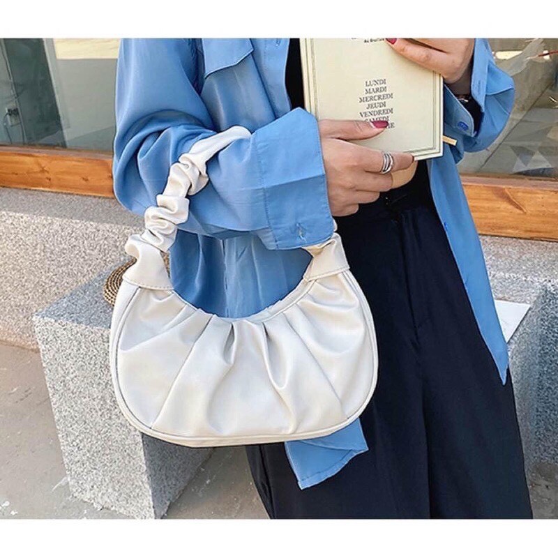 Túi kẹp nách xếp ly da mềm quai nhún, túi xách nữ đẹp thời trang hàn quốc bán chạy 2021 | BigBuy360 - bigbuy360.vn