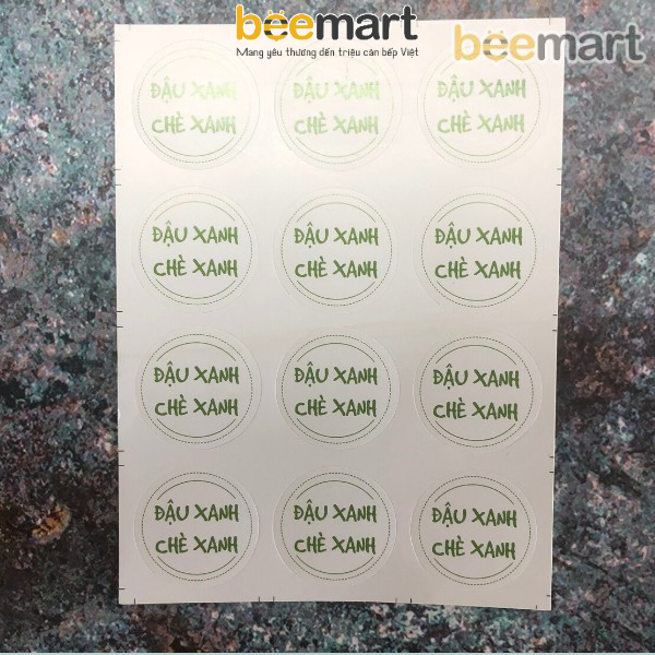Tem dán nhân đậu xanh chè xanh (12c)