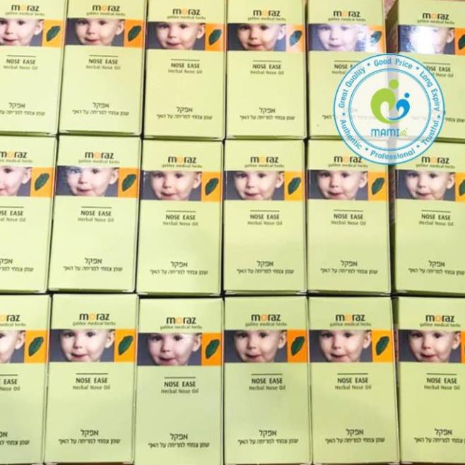 Tinh dầu bôi  giảm sổ mũi, nghẹt mũi cho trẻ từ 1 tuổi Moraz Nose Ease, Israel