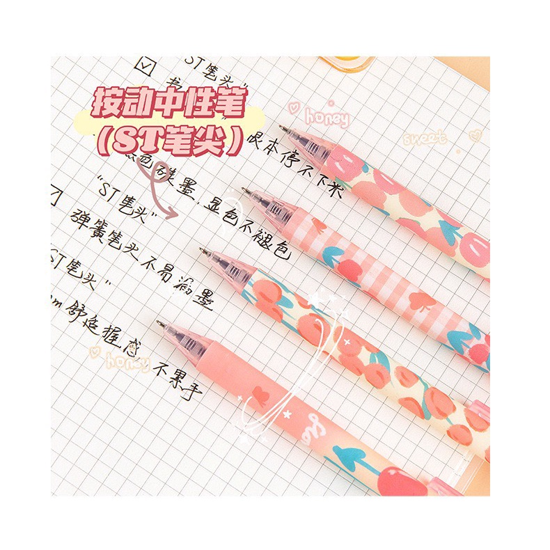 Bút bi bấm vỏ xinh xắn, bút đen ngòi 0,5mm | Aimee