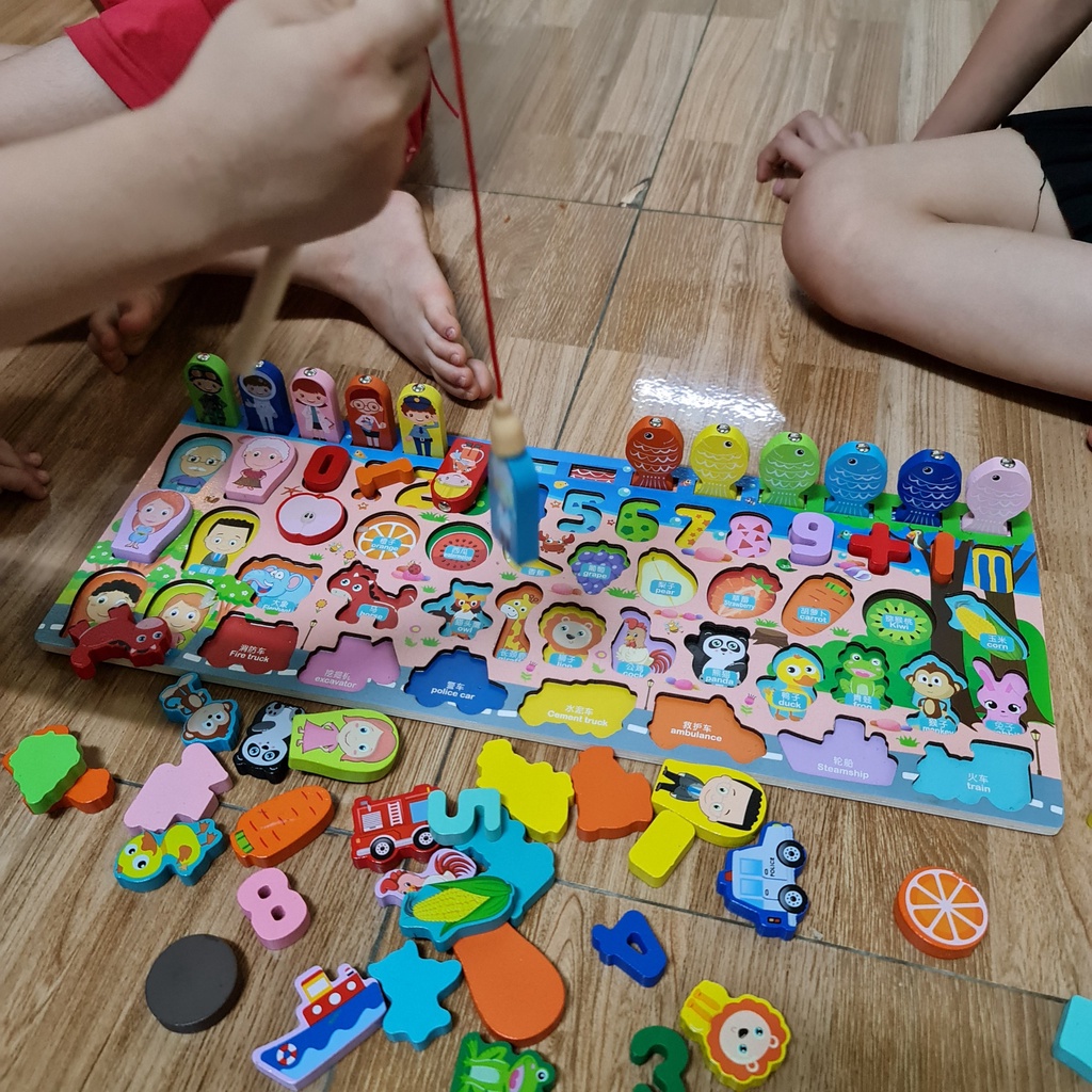 Bộ Đồ Chơi Câu Cá Ghép Số Ghép Hình Bằng Gỗ Cho Bé Yêu Có 63 Chi Tiết Thỏa Sức Sáng Tạo