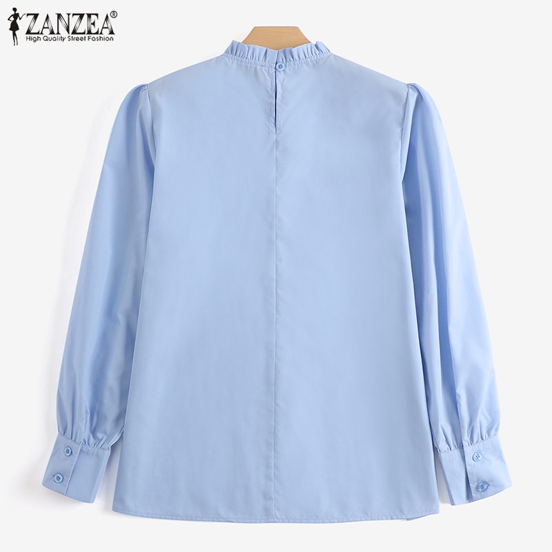 Zanzea Áo Kiểu Tay Dài Phồng Phong Cách Hàn Quốc Dành Cho Nữ