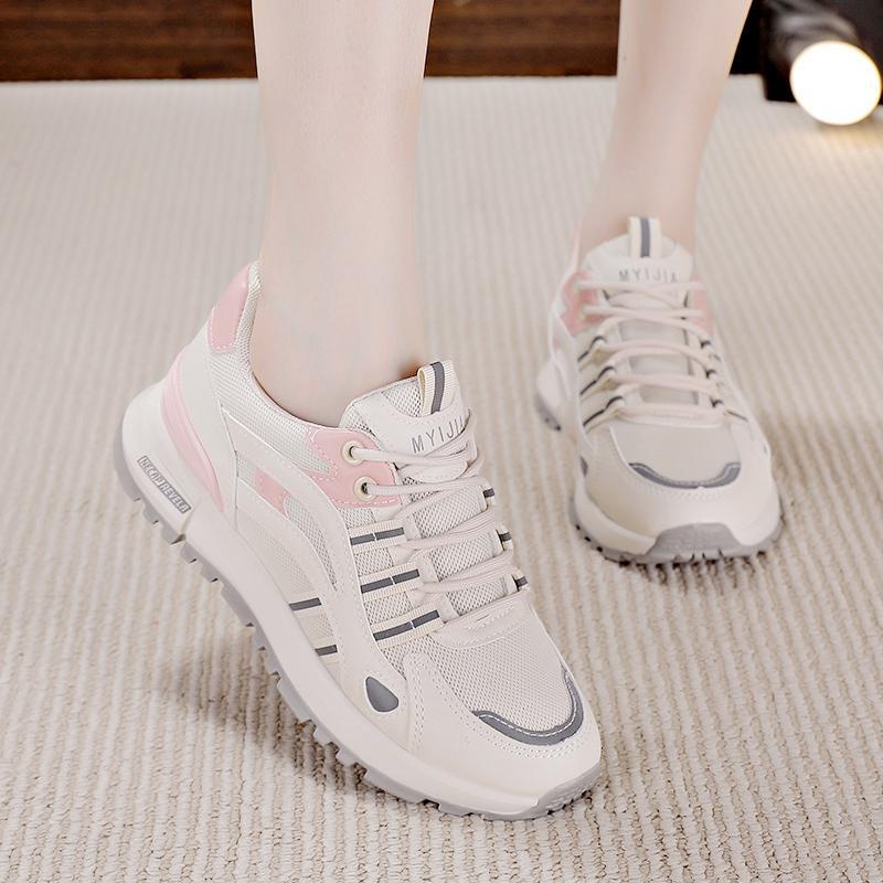 Giầy Sneaker Giầy Thể Thao Nữ Độn Đế 4cm Cá Tính Trẻ Trung Dễ Phối Đồ Chất Liệu Cao Cấp J01